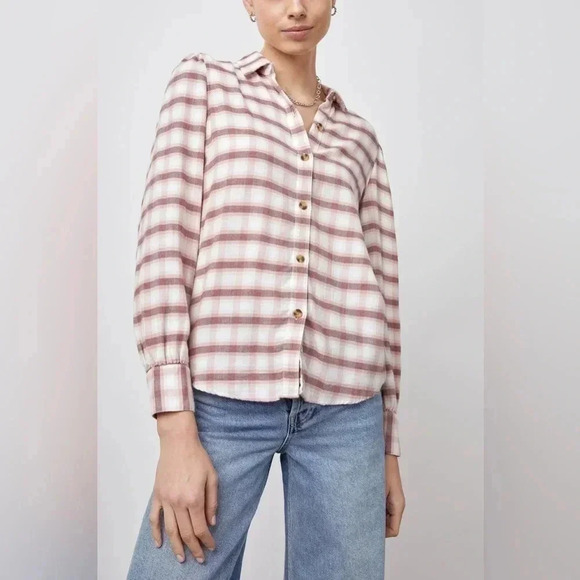 Rails Angelica Shirt Mauve Rose Iron Button Down Long Sleeve Size XS - Picture 7 of 7